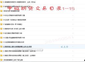 期货教学全套视频教程,系统掌握期货交易核心技能